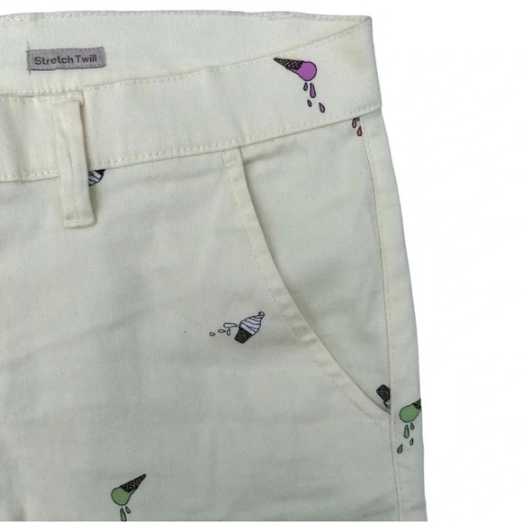 Raw Yarn Industries Men’s Stretch Twill Light Yellow Shorts 
Ice Cream Cones - Picture 2 of 7